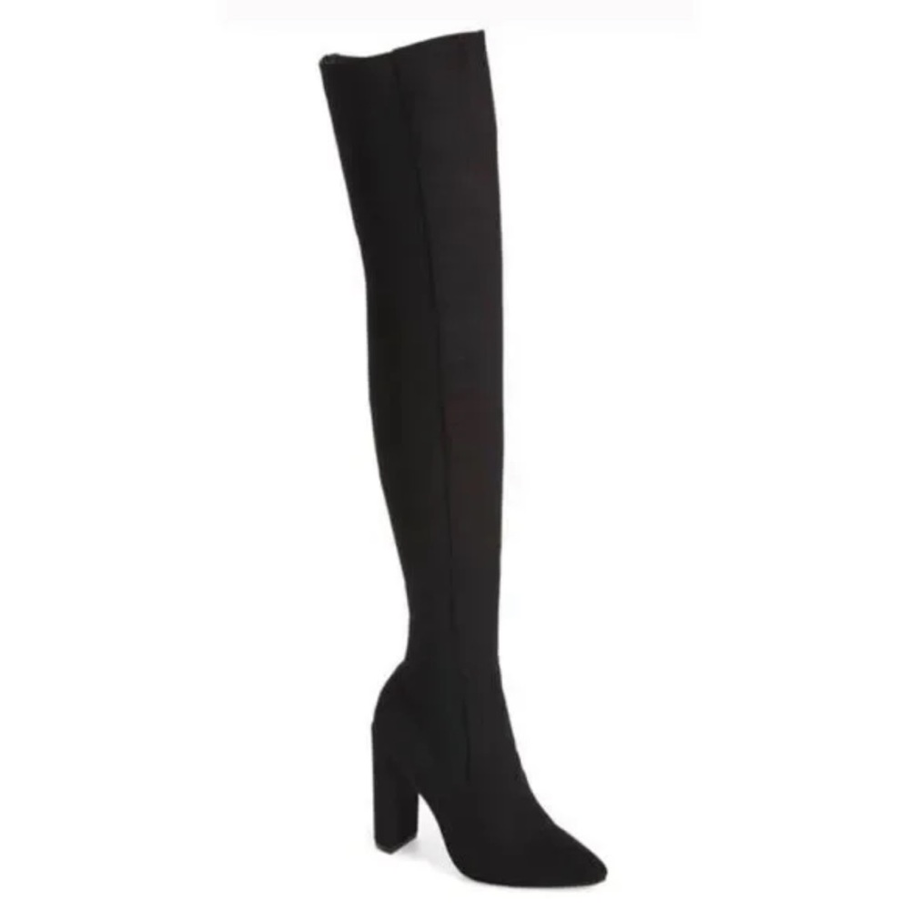 STEVE MADDEN - ESSENCE BLACK SUEDE BOOTS - SIZE 7